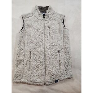 Properly Tied Women's‎ Small The Kensington Collection Sherpa Beige Vest Zip Up
